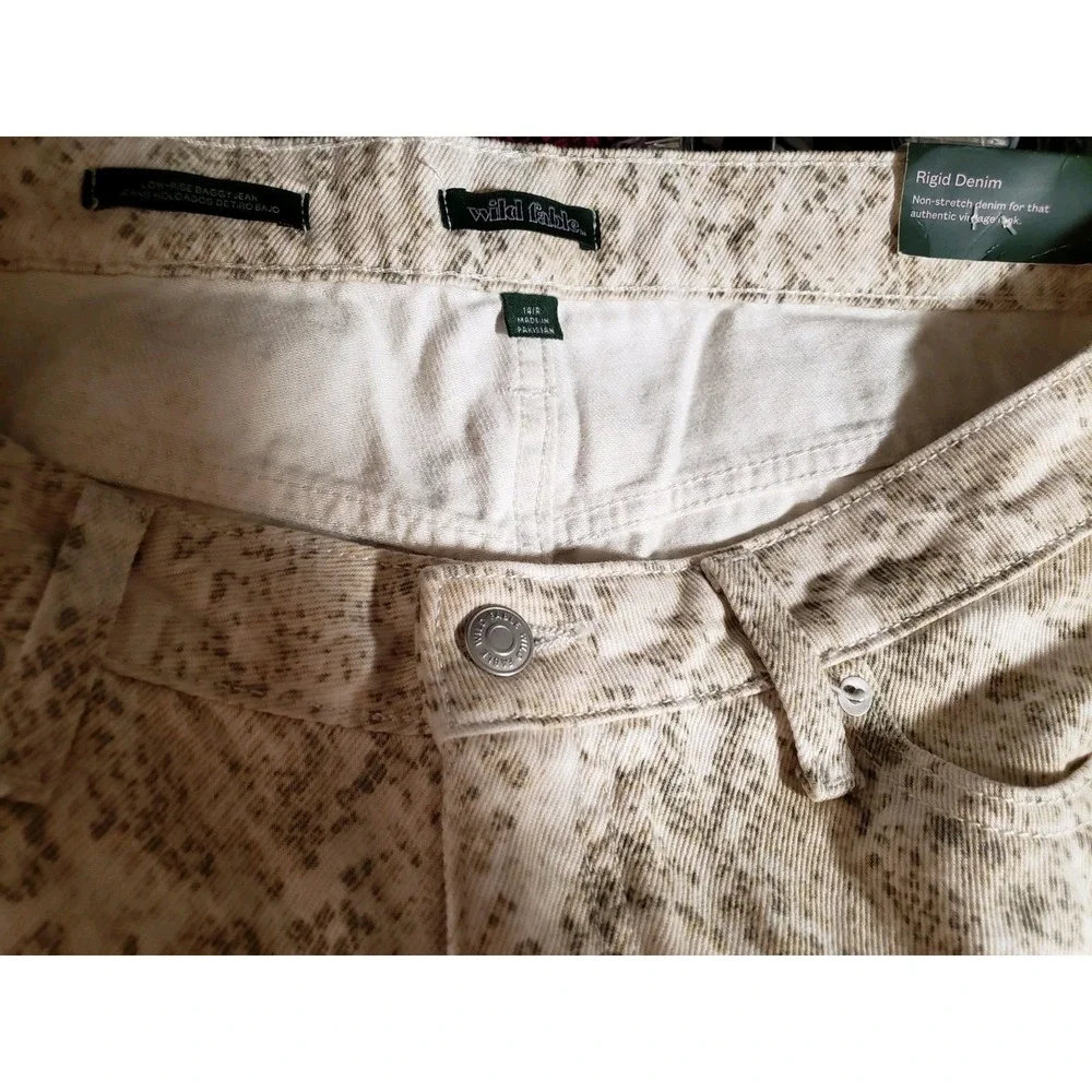Women's Wild Fable Snakeskin Print Rigid Low Rise Baggy Jeans Size 14R - Picture 5 of 5